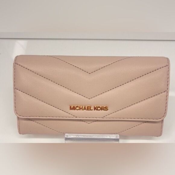 Michael Kors Trifold Wallet Powder Blush Pink - Picture 1 of 6